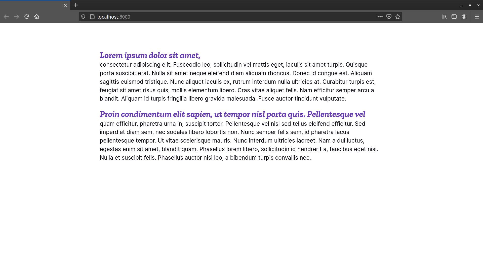 Forcing the end of a line with a br element